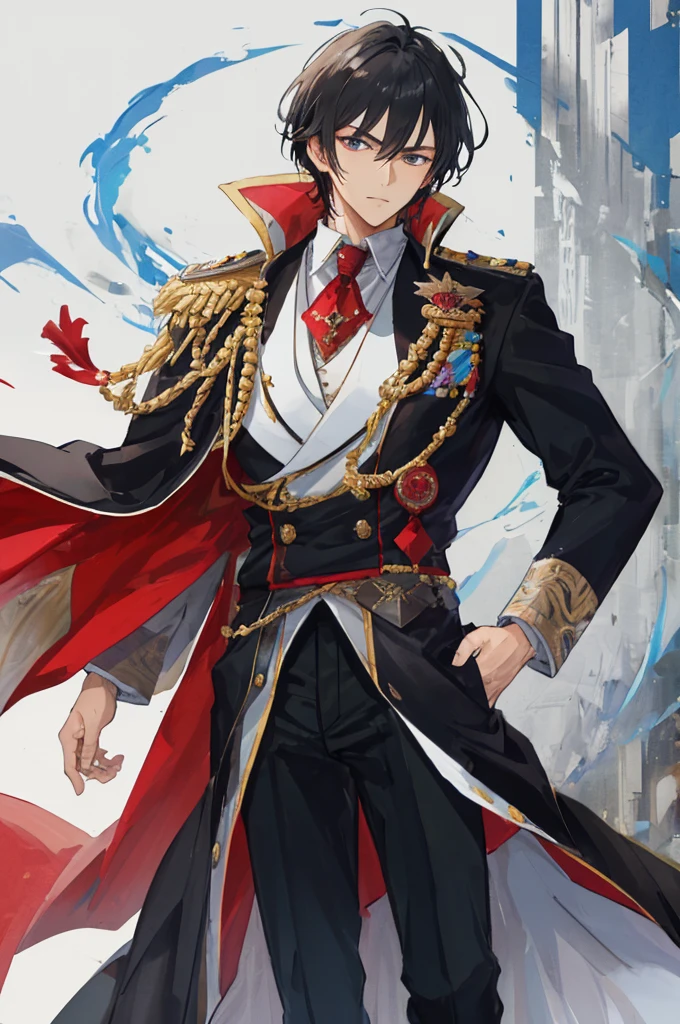 masterpiece,8k,((A man)),His Imperial Highness the Prince,Black Hair,Handsome,British style,Faculty,