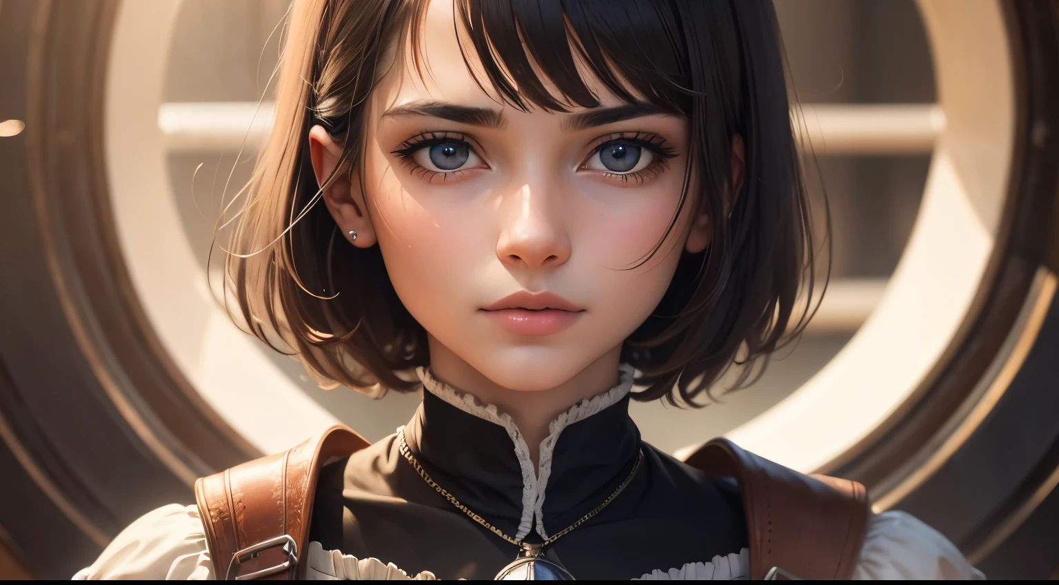 a 18-year-old girl named Jeanne D'Arc, retrato, elegante, prado, surreal, fantasia, flores, nascer, fogueira, fogo, brown short hair, , altamente detalhado, chapinhar, Magic, WLOP, artgerm e arte, 8k, epics, sharp focus, pintura hiper-realista, Close-up, cores muito brilhantes, Colorido, intrincado, Beautiful, colorido, surreal hallucinatory intricately detailed sharp focus, sofisticado