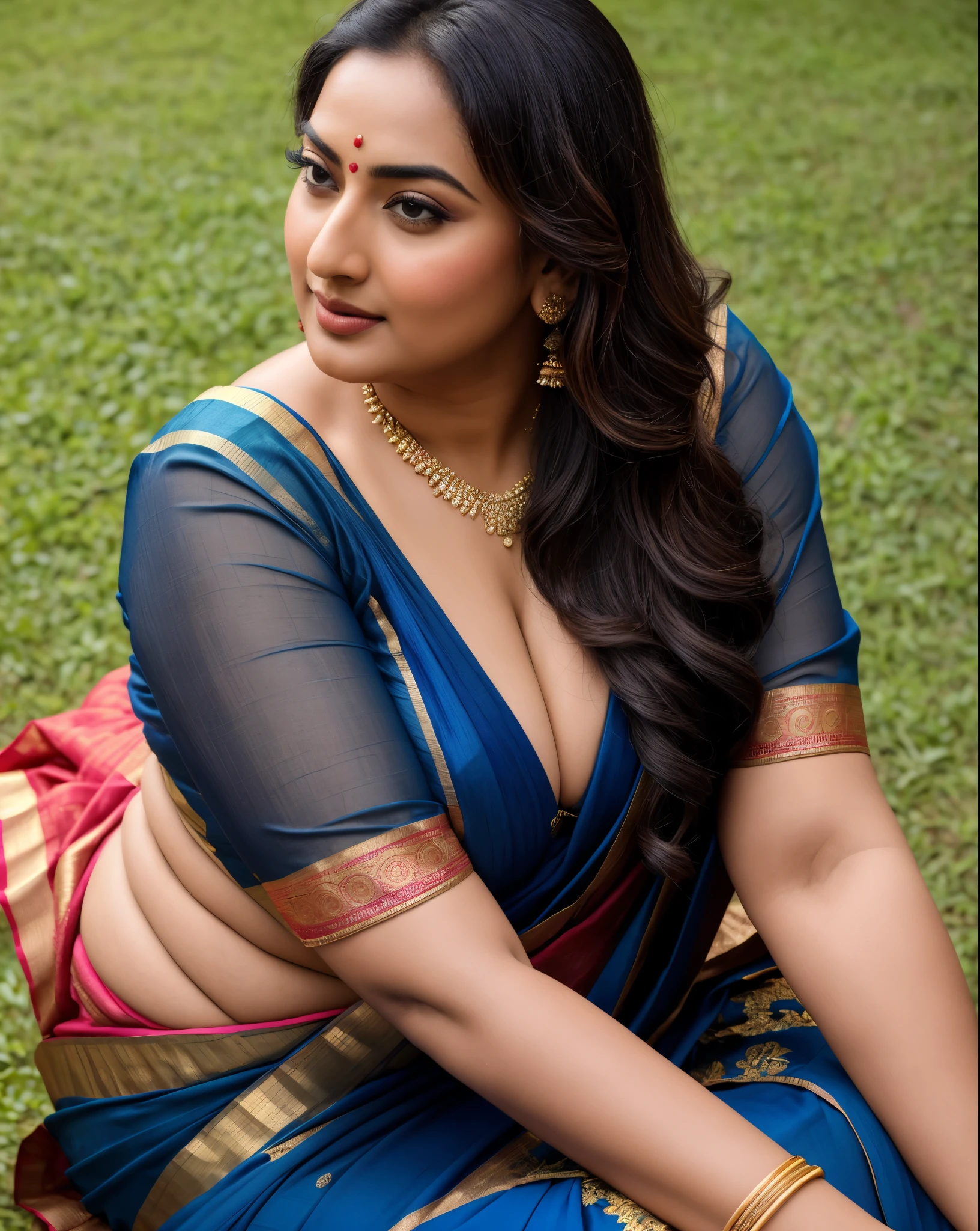 Foto RAW, photorealistic, photography, full body shot, master shot, perfect eyes, goddess like beauty, pierced eyes, perfect thick chubby mallu Desi aunty bhabhi, Wearing a Stanapatta, a chest-band.Saree model, model Photography, Indian saree shoot, Indian traditional wear advertising photography, traditional wear brand shoot, face of Indian actress Sonakshi Sinha, masterpiece, realistic, realism, incredible details, pleasure, photorealism, detailed skin, skin pores, high contrast, photorealistic Artstation 8k HD digital art trend of high definition and detailed realistic skin texture, ultra detail, realistic skin texture, armature, best quality, ultra high definition, (photorealistic:1.4),, high resolution, detail, raw photo, sweat, Re sharp, by Lee Jefferies Nikon D850 Film Stock Photo 4 Kodak Portra 400 Camera F1.6 Lens Rich Color Ultra Real Realistic Realistic Textures Dramatic Lighting Unreal Engine Trending at Art Station Cinestill 800,(pele altamente detalhada: 1.2), 8k UHD, DSLR, soft-lighting, alta qualidade, grain of film, Fujifilm XT3,she didn't like to wear blouse or bra, she is happy to wear only saree, she hates blouse or bra, detailed hairy armpits, hyper realistic skin, skin pores, sweat, veins,