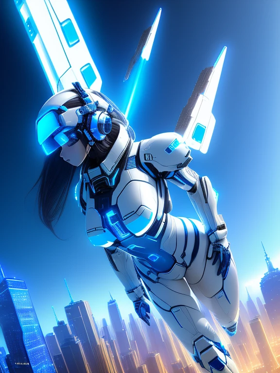 (Spaceship as background),(Ultra-high resolution, Realistic, blue sky, Photon Mapping, Radio City:1.3), SF,  Fantasy,

[:girl, (White and blue mech suit:1.2), Upper Body:0.2]

Polly, Beautiful woman, highest quality, Ultra-high resolution, 8k, masterpiece, Sharp focus,  Clear line of sight