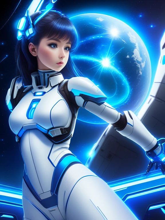 (Spaceship as background),(Ultra-high resolution, Realistic, blue sky, Photon Mapping, Radio City:1.3), SF,  Fantasy,

[:girl, (White and blue mech suit:1.2), Upper Body:0.2]

Polly, Beautiful woman, highest quality, Ultra-high resolution, 8k, masterpiece, Sharp focus,  Clear line of sight