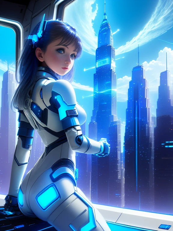 (Spaceship as background),(Ultra-high resolution, Realistic, blue sky, Photon Mapping, Radio City:1.3), SF,  Fantasy,

[:girl, (White and blue mech suit:1.2), Upper Body:0.2]

Polly, Beautiful woman, highest quality, Ultra-high resolution, 8k, masterpiece, Sharp focus,  Clear line of sight