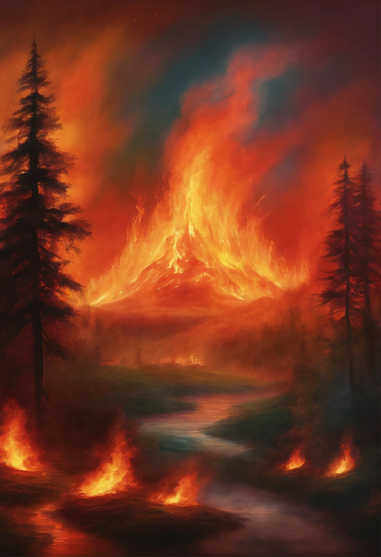Wildfire burning