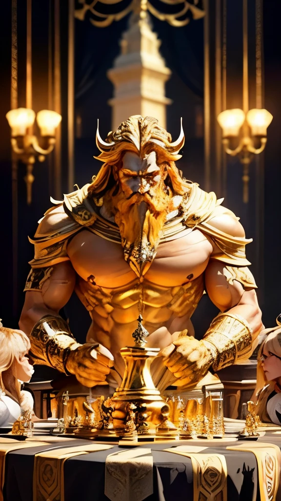(Masterpiece, ultra quality, Ultra Detailed), Feast of the Gods, Mount Olympus, Ancient Greek gods, The gods are feasting, Zeus, athena, Ares, hades, Aphrodite, Artemis, Poseidon, Apollo, Hephaestus, Hermes, hyper realisitc, art, Award-winning 8K