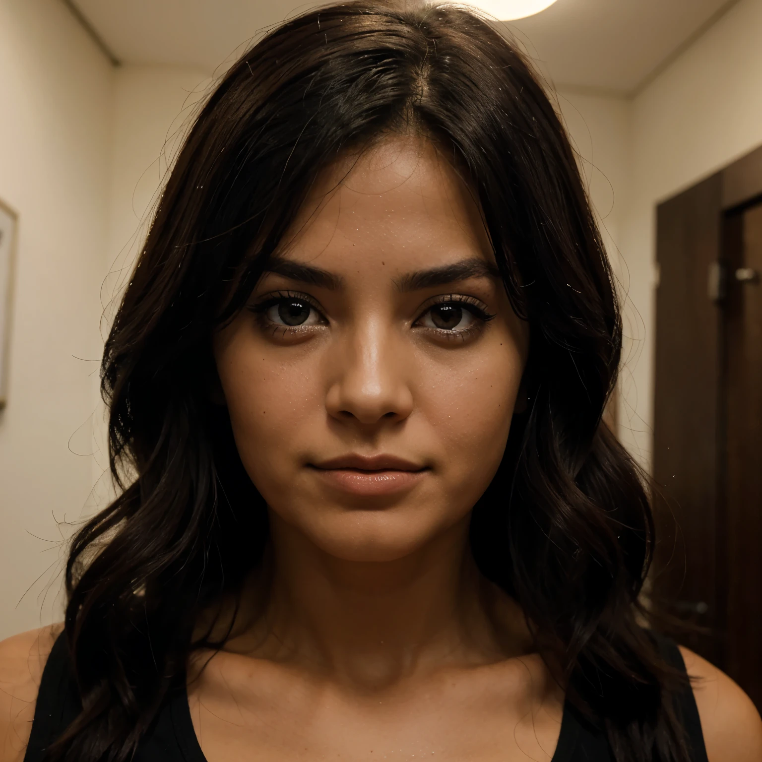 Chica blanca, peli negro, 30 years, ojos grises,