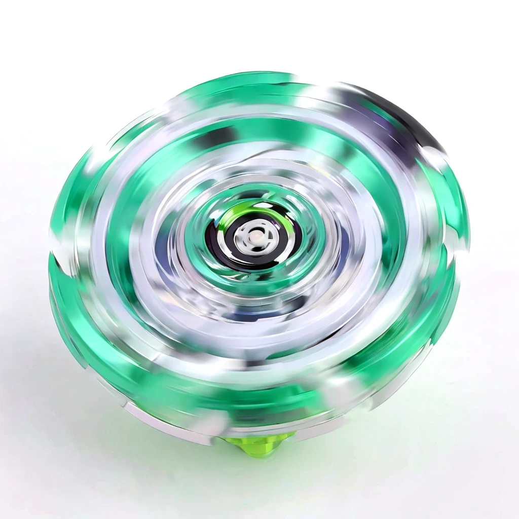 masterpiece, best quality, black and white sketch on white background, ultra-detailed sketch of a bulky light green Beyblade top mid-spin, capturing the motion and energy as if it has just been launched. The spinning should create an intsense blur effect around the whole beyblade, emphasizing the speed and dynamism of the Beyblade. The top should show motion lines and a slight distortion to convey movement, intense blur effect, Anime-influenced graphic look, no human, anime-inspired style, isometric view, gradient background, no people, no person