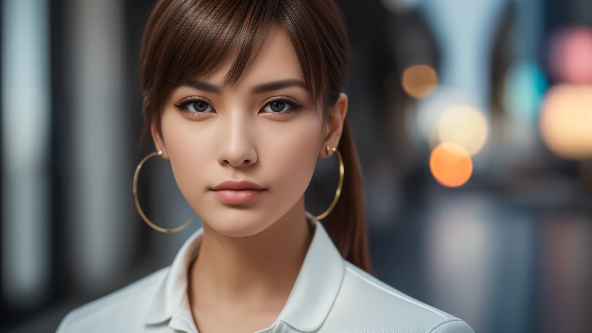 tmasterpiece,best qualtiy,hdr, hyper HD, 8K,Bokeh,Ultra-fine painting,Sharp focus,Physically-based rendering,Extreme detail description,portraitures,half-body photo，looking at viewer, (EOS R8, 50 millimeters, F1.2, 8K, RAW photo:1.2)