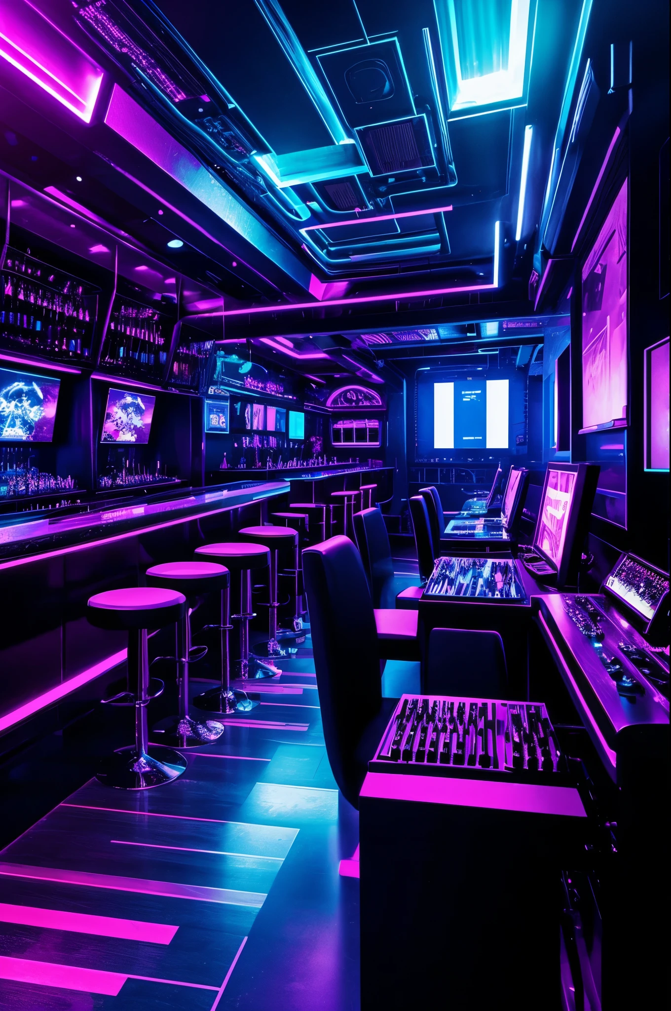 Cyber punk style nightclub