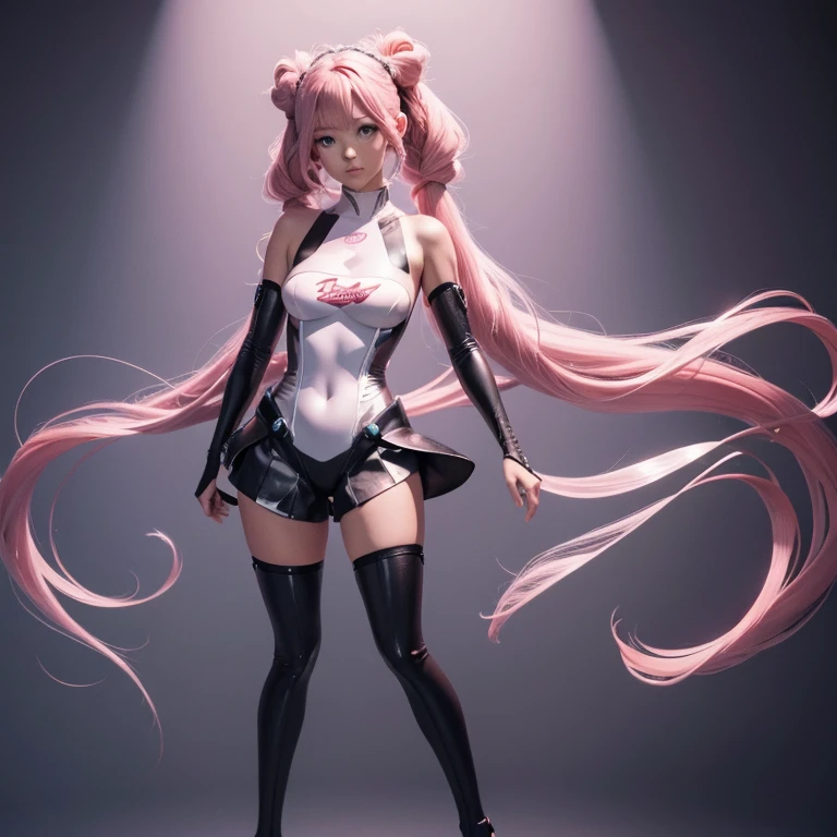 bonito e sexy, cabelo rosa, Uma coelha em forma humana, ultra realista, detailed lighting, anime, Tenente, full body standing.
