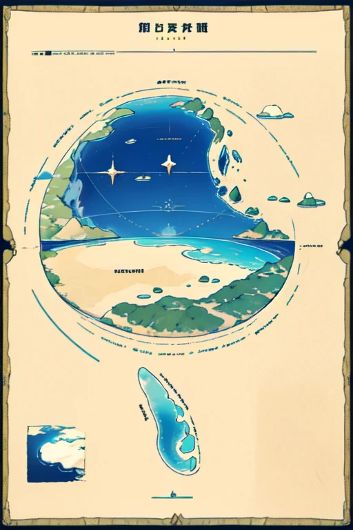 Imaginary Map、Mercator projection、Otherworldly fantasy、Simple、One Island,