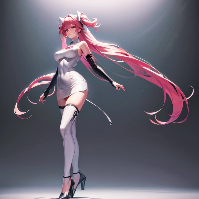 bonito e sexy, cabelo rosa, Uma coelha em forma humana, ultra realista, detailed lighting, anime, Tenente, full body standing.