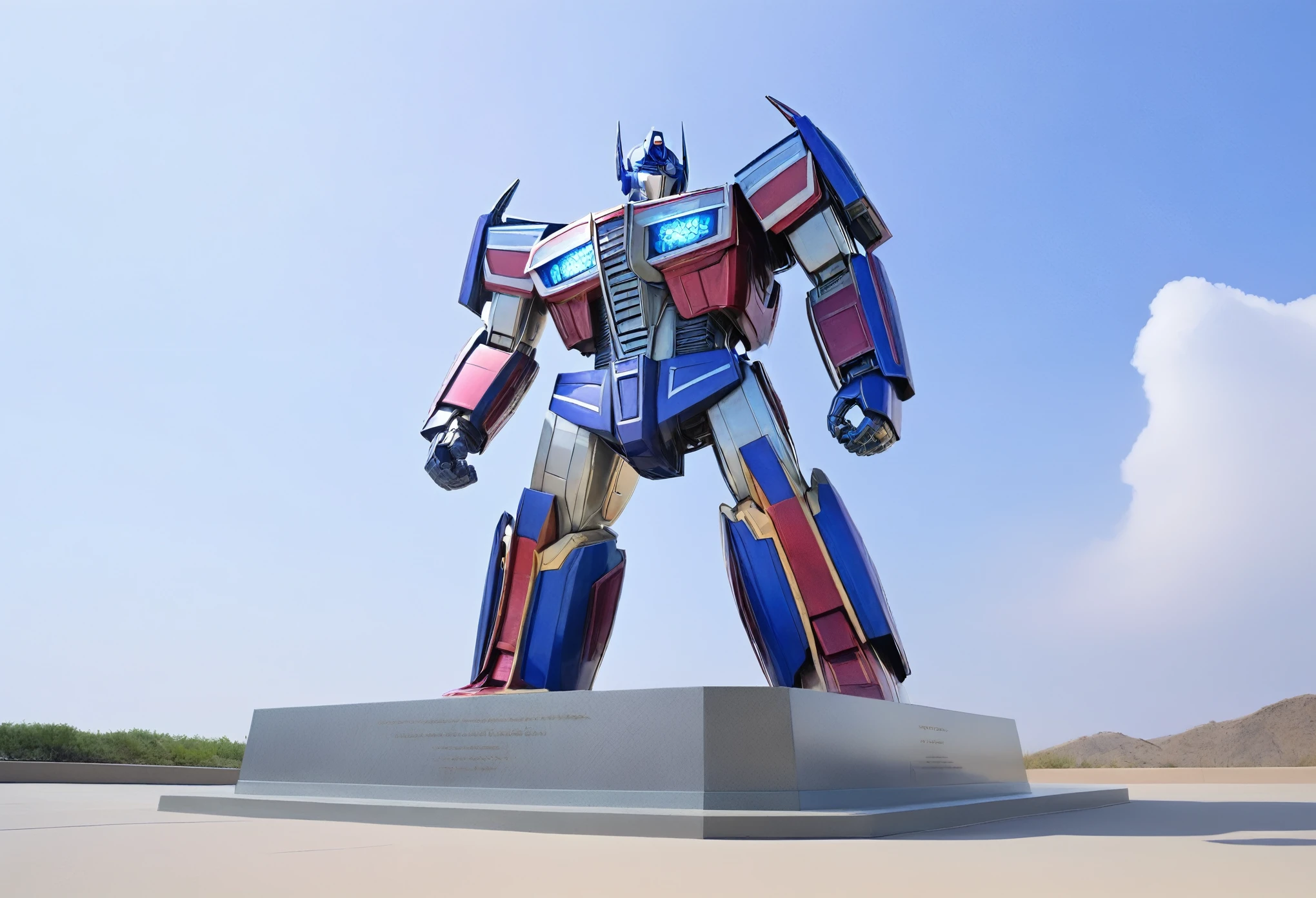 on planet cybertron,memorial to optimus prime,optimus prime trophy,high tech vault,shining gold,memorial holograms,cybertronian symbols,ancient artifacts,glowing energy,transformers universe,heroic leader,guardian,brave warriors,intergalactic battle,grandeur,cosmic energy,technological marvel,futuristic architecture,monumental structure,majestic sculptures,epic scale,immense power,awe-inspiring,memorial ceremony,peaceful ambiance,touch of solemnity,serene atmosphere,quiet reverence,emotional tribute,legacy of heroism,intense dedication,leader's sacrifice,forever remembered,eternal flame,spark of hope,galactic unity,unforgettable legacy,inspiring generations,battle-worn armor,optimus prime's insignia,detailed engravings,vibrant colors,soft lighting,dynamic perspective,intricate details,vivid holographic projections,intense energy fields,hum of machinery,interstellar vistas,luminous starscape,engraved plaques,artistic patterns,dramatic contrasts,ethereal glow,contemplative mood,transcendent moment