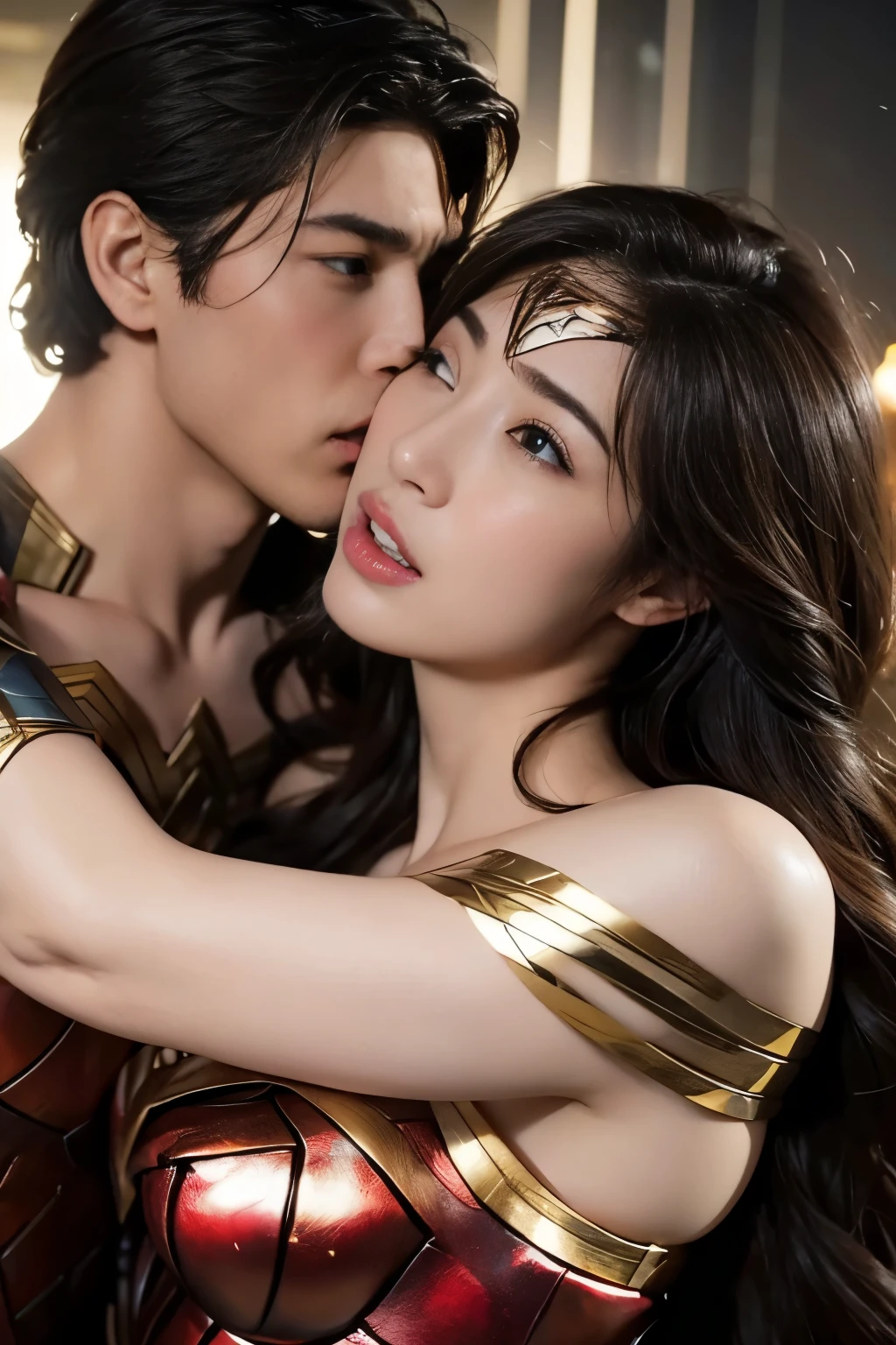 私はWonder Womanです、完璧なWonder Womanの衣装,Kneel,押しDefeated,Defeated,A man mounts me,Face grabbed、Hug from the front,Hugged,Being strangled,You can hold it，Leaning on the man，Hugged，Can be lifted，Men lick my face with their tongues,The guys lick my head with their tongues,Men lick my hair with their tongues,My body is licked by men,sleeping face,Close ~ eyes,Open your mouth,Tired face,Face of Suffering,sleeping face,Being slapped in the face,Getting punched in the face,Fighting with men,Fight with the men,Surrounded by men,,Caught between the men,Being held back by men,Entanglement with males, Attacked by men,Brown Hair,  masterpiece、beautiful girl、fine 目、puffy eyes、highest quality, 超High resolution, (reality: 1.4), Cinema Lighting,so beautiful、Beautiful Skin、(超reality的な)、(High resolution)、(8k)、(Very detailed)、(beautiful and fine 目)、(Very detailed)、 Detailed face、Diagonal bangle hair、Brown Hair、20-year-old、Wonder Womanのコスプレ，Wonder Woman