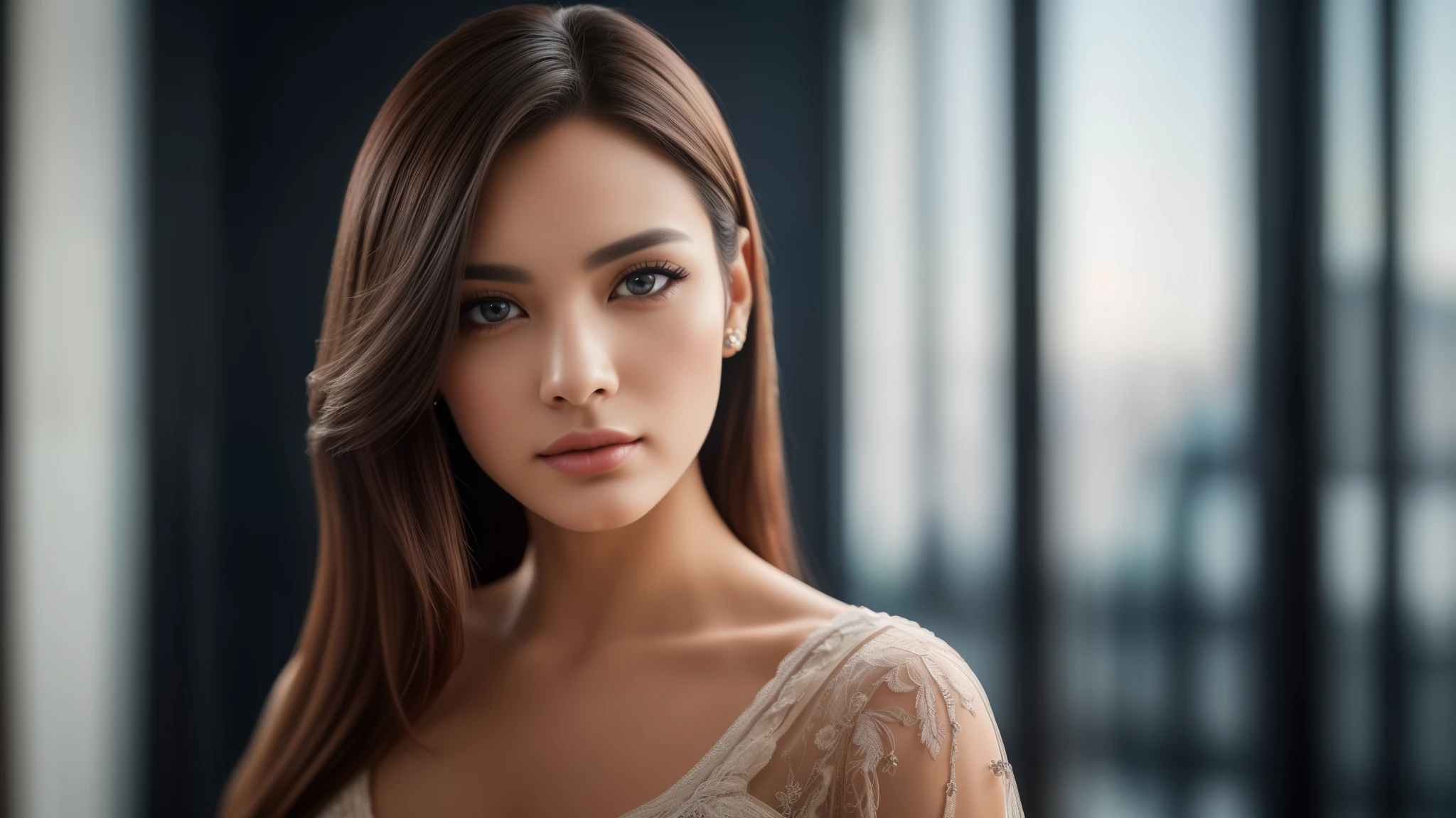 tmasterpiece,best qualtiy,hdr, hyper HD, 8K,Bokeh,Ultra-fine painting,Sharp focus,Physically-based rendering,Extreme detail description,portraitures,half-body photo,looking at viewer, (EOS R8, 50 millimeters, F1.2, 8K, RAW photo:1.2)