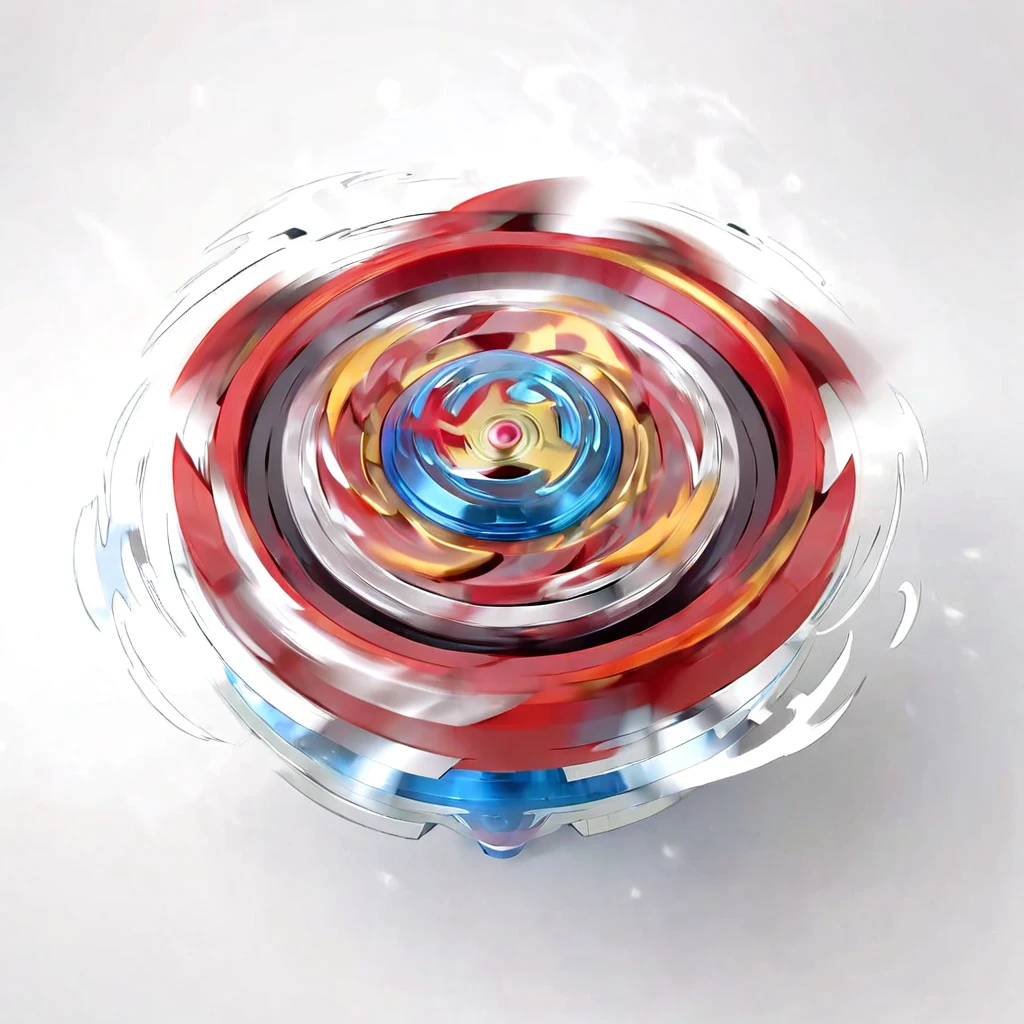 masterpiece, best quality, black and white sketch on white background, ultra-detailed sketch of a dynamic red Beyblade top mid-spin, capturing the motion and energy as if it has just been launched. The spinning should create an intsense blur effect around the whole beyblade, emphasizing the speed and dynamism of the Beyblade. The top should show motion lines and a slight distortion to convey movement, intense blur effect, Anime-influenced graphic look, no human, anime-inspired style, isometric view, gradient background, no people, no person