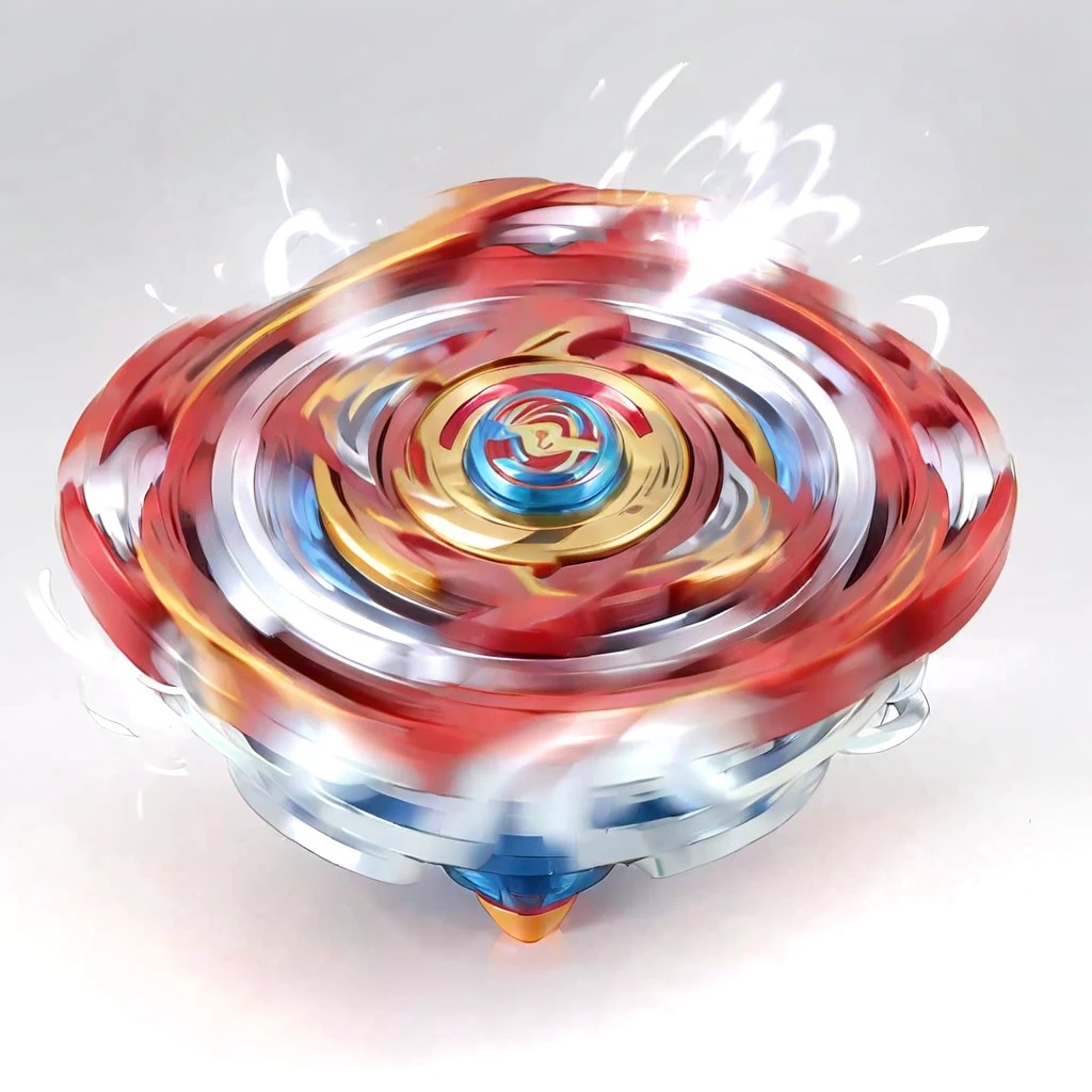 masterpiece, best quality, black and white sketch on white background, ultra-detailed sketch of a dynamic red Beyblade top mid-spin, capturing the motion and energy as if it has just been launched. The spinning should create an intsense blur effect around the whole beyblade, emphasizing the speed and dynamism of the Beyblade. The top should show motion lines and a slight distortion to convey movement, intense blur effect, Anime-influenced graphic look, no human, anime-inspired style, isometric view, gradient background, no people, no person
