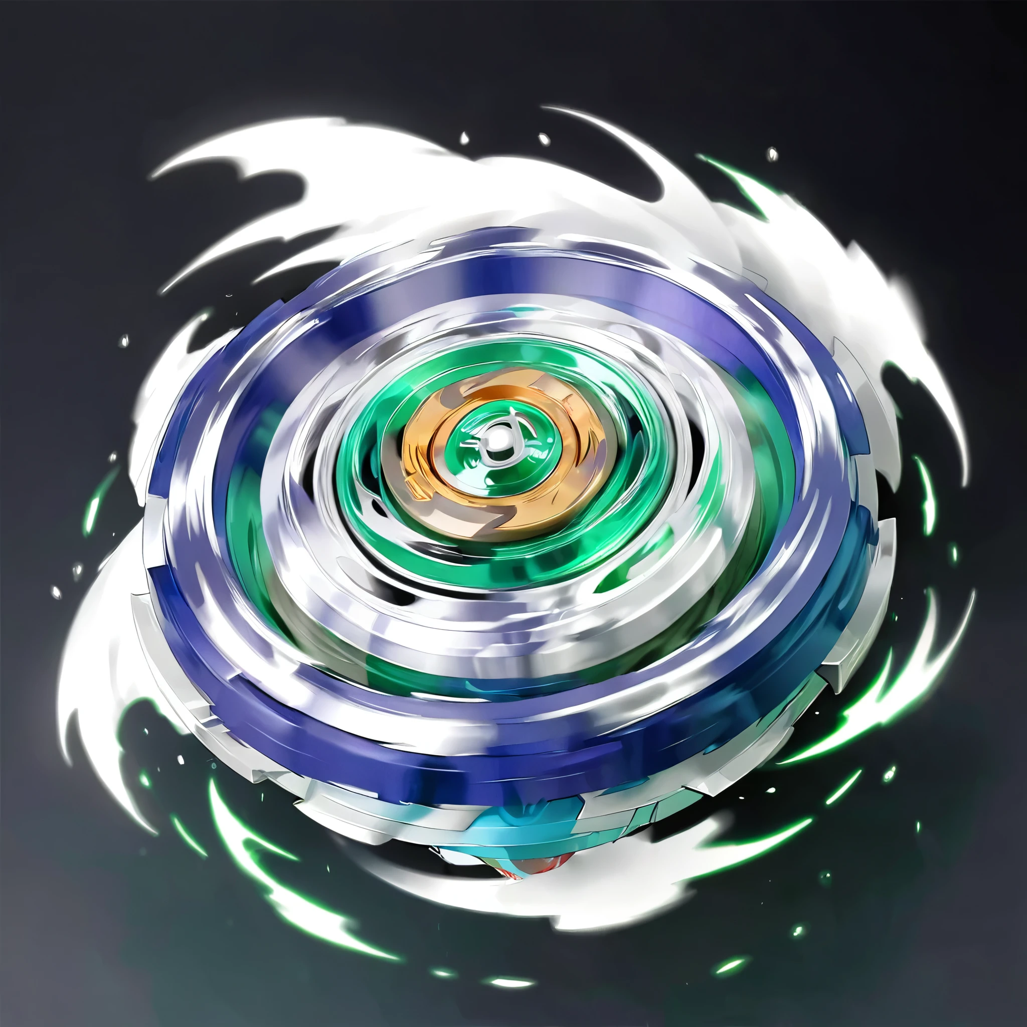 masterpiece, best quality, black and white sketch on white background, ultra-detailed sketch of a dynamic green Beyblade top mid-spin, capturing the motion and energy as if it has just been launched. The spinning should create an intsense blur effect around the whole beyblade, emphasizing the speed and dynamism of the Beyblade. The top should show motion lines and a slight distortion to convey movement, intense blur effect, Anime-influenced graphic look, no human, anime-inspired style, isometric view, gradient background, no people, no person