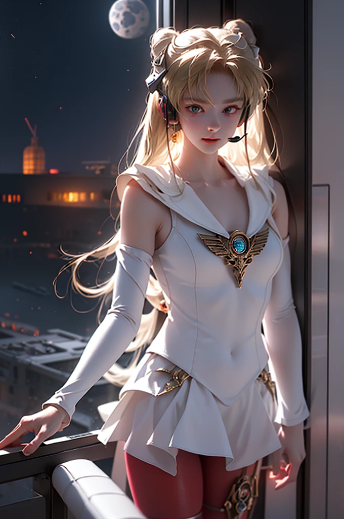 (Top view),Dynamic Angle,Super detailed, illustration, close up, straight on, 1 Girl, 
 ((Soryu Asuka Langley, interface headset, Red tights:1.4, Blonde)),Her eyes shone like dream stars,(Glowing eyes:1.233),(Beautiful and delicate eyes:1.1),(Expressionless,Shut up),(permanent), 
(Mechanical room with tools and spacecraft windows in white spaceship),
(night:1.2),dream, [[slender fingers and hands:0.55]::0.85],(Details refer to),