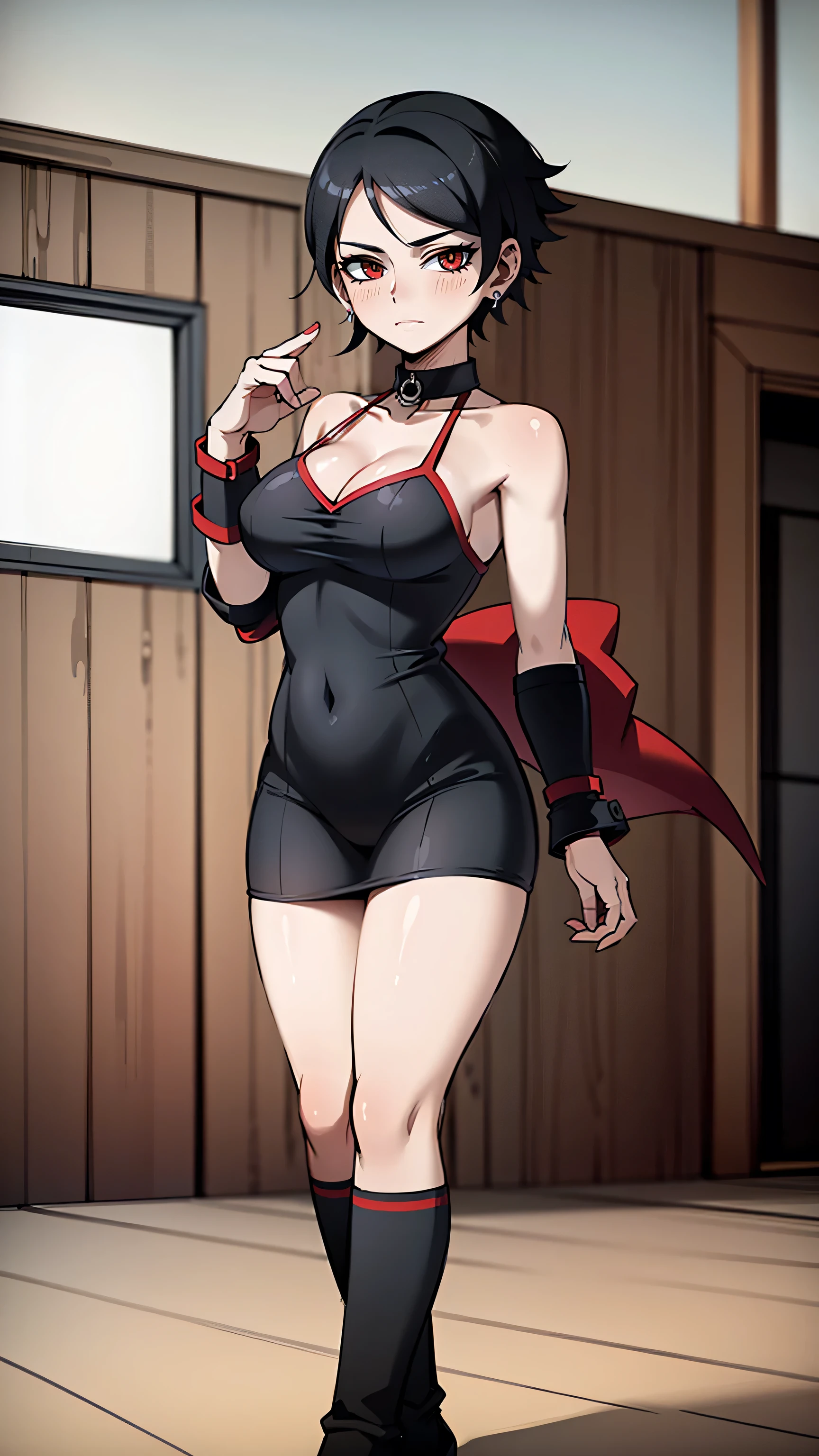 Bild von Sarada Uchiha mit aktiviertem Sharingan, Wear a red sleeveless turtleneck kimono in realistic style. Create a detailed depiction of Sarada Uchiha in a dark and stormy environment, mit Strahlen, die die Landschaft erhellen. Heben Sie Saradas entschlossenen Gesichtsausdruck hervor, the details of the red kimono and the intensity of the Sharingan in her eyes. Add shading, um dem Bild Tiefe und Realismus zu verleihen, Filmische Details, hiperdetalhados, Wahnsinnig, Beautifully colored, Unreal-Engine, DOF, Super-Resolution, Megapixel, Kinematographische Beleuchtung, Antialiasing, FKAA, TXAA, RTX, SSAO, Nachbearbeitung, Postproduktion, Tone Mapping, ..cgi, VFX (Grafiken), Soundeffekte, wahnsinnig detailliert und kompliziert, Hyper-Perfektionist, Hyperrealistisch, volumático, fotorealistisch, ultra fotorreal |, Ultra-detailliert, Komplizierte Details, 8K, Super detailliert, Colouring, Volumetrische Beleuchtung, HDR, realistisch, Unreal-Engine, 16k, scharfer Fokus, Oktan-Rendering,middle large ,big ass,sexy,NSFW