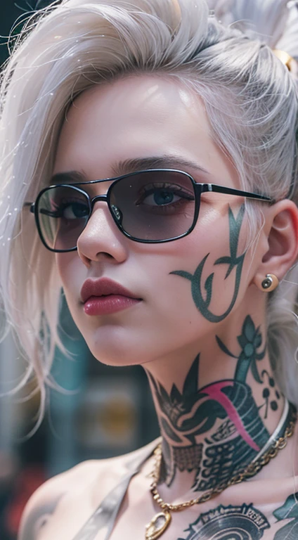 The prompt for the first theme is:。:
"(highest quality, 8k, 32k, Tabletop:1.3), Very detailed, (Realistic:1.4), White, albino, Punk Girl, Fine grain, Upper Body, Luxurious punk hair, Edgy punk fashion, avant-garde makeup, Many piercings, A body full of tattoos, Street background, Backlight effect, Shallow depth of field, Blurred Background"