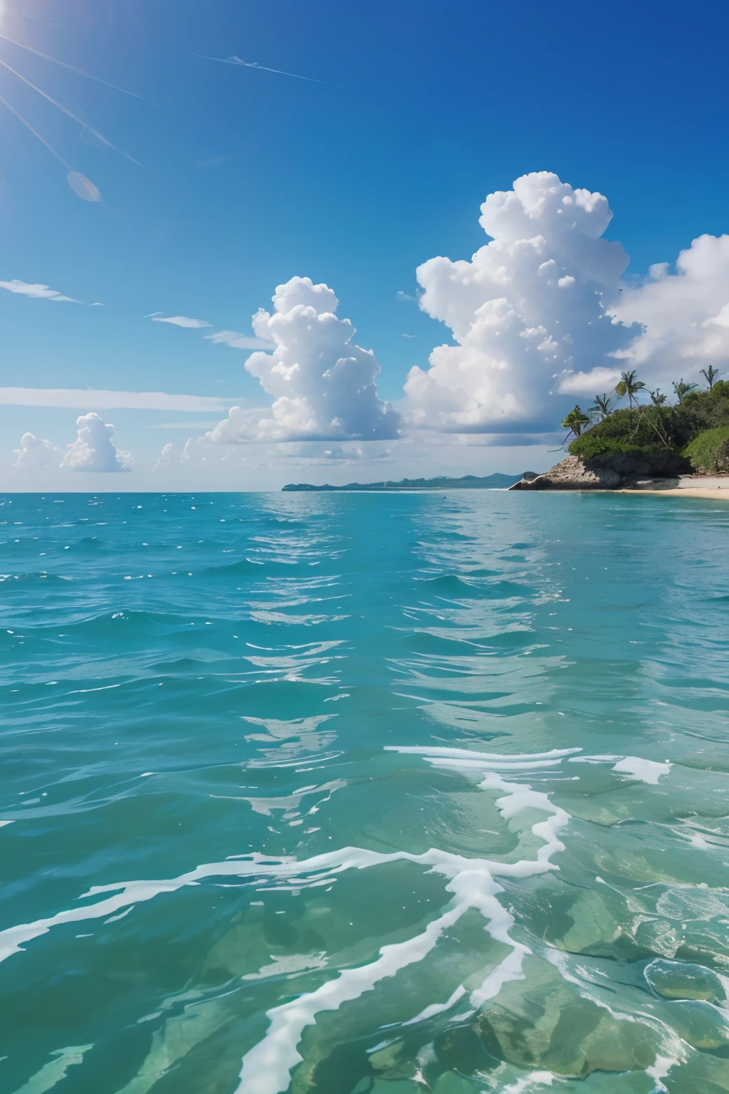beautiful sea , Beautiful sea and clear sky, blue water, Blue sky, perfect wallpaper,very clear water