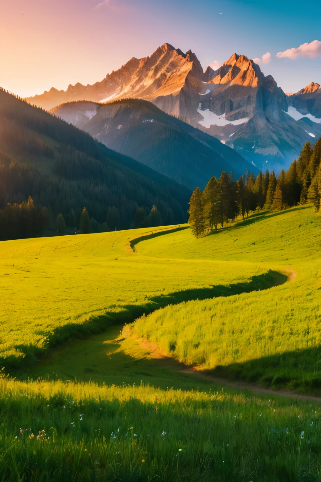 Fantastic landscape painting Mountain