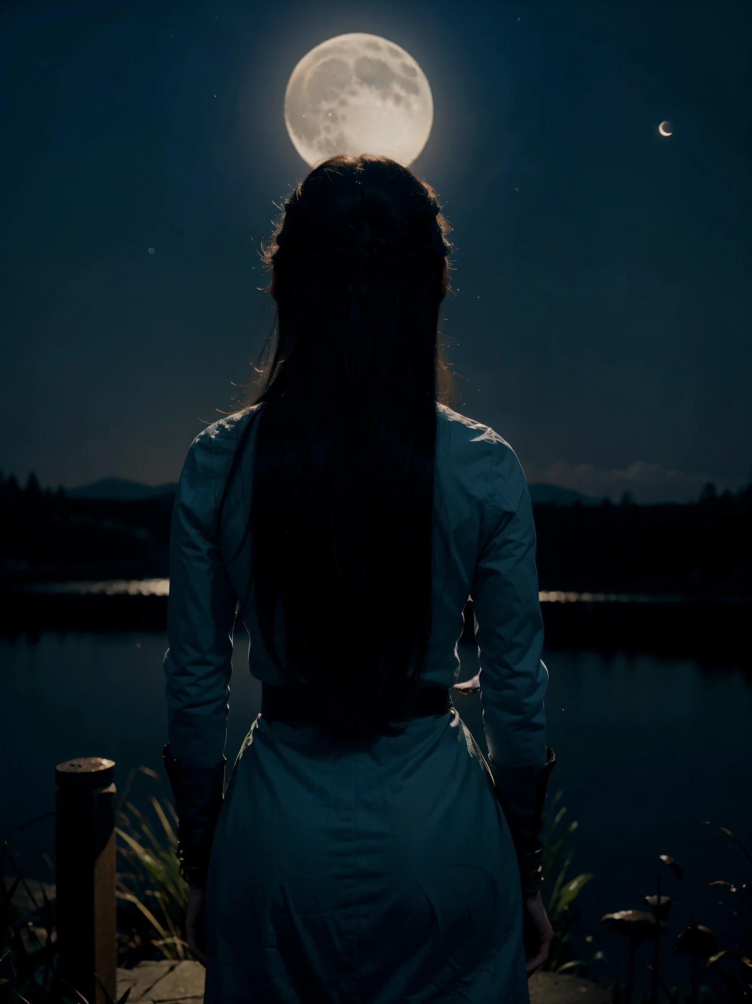 Zelda staring at the Moonlit with her hands behind her back