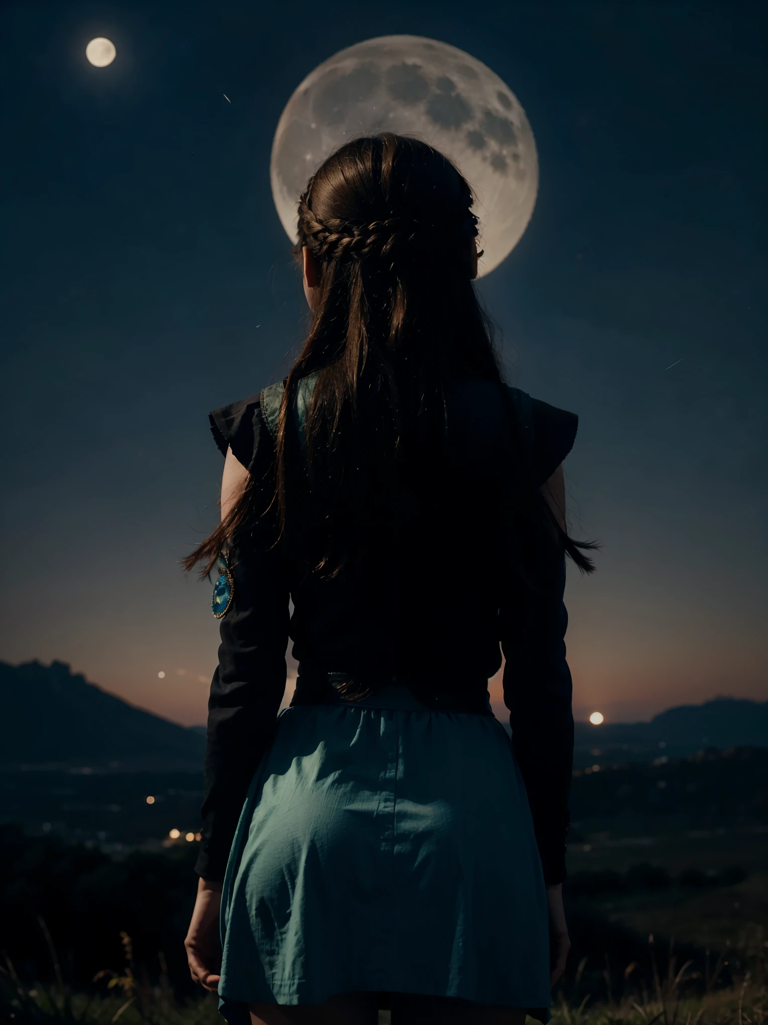 Zelda staring at the Moonlit with her hands behind her back