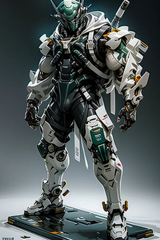 Long shot, full view, full body,  centered image, Action pose, buzz lightyear, transparent astronaut helmet, very muscular, wearing astronaut mecha suit, white, grey and green color, damage, broken, showing wiring and pipe on suit