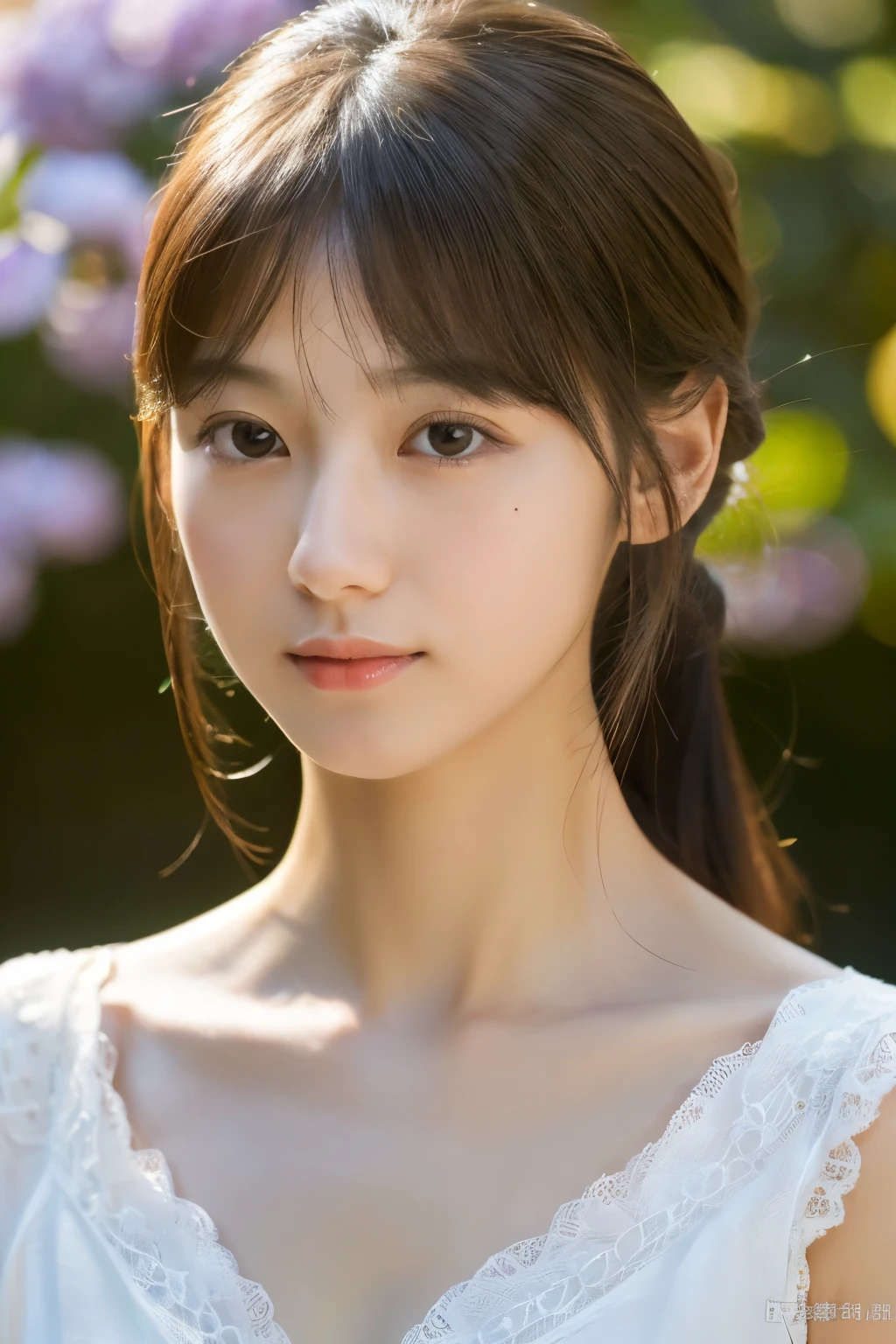 Masterpiece, Best Quality, Photorealsitic, Ultra-detailed, finely detail, high resolution, 8k wallpaper, Professional, high level of detail, 1girl in, Skinny Japanese woman, ((Facing the front)), Detailed clavicle, face perfect, straight hair, (look straight at a camera)