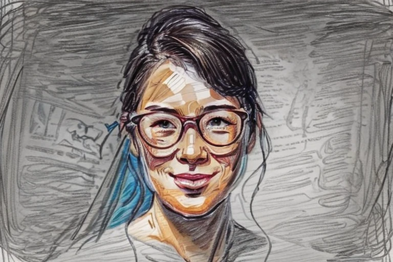 

drawing of a woman with glasses on her face by Meredith Dillman, instagram, serial art, traditional drawing style, girl with glasses, drawing style, wearing glasses, realistic line drawing, comic drawing style, line art portrait, sketch drawing, lofi portrait, sketch style, sketch drawing , drawn with photoshop, beautiful drawing style, realistic sketch, bold line drawing