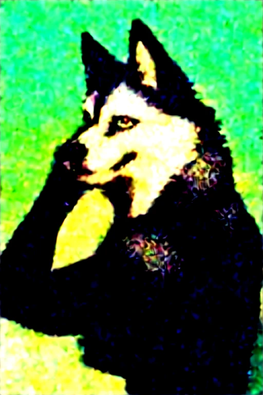 Black husky ears