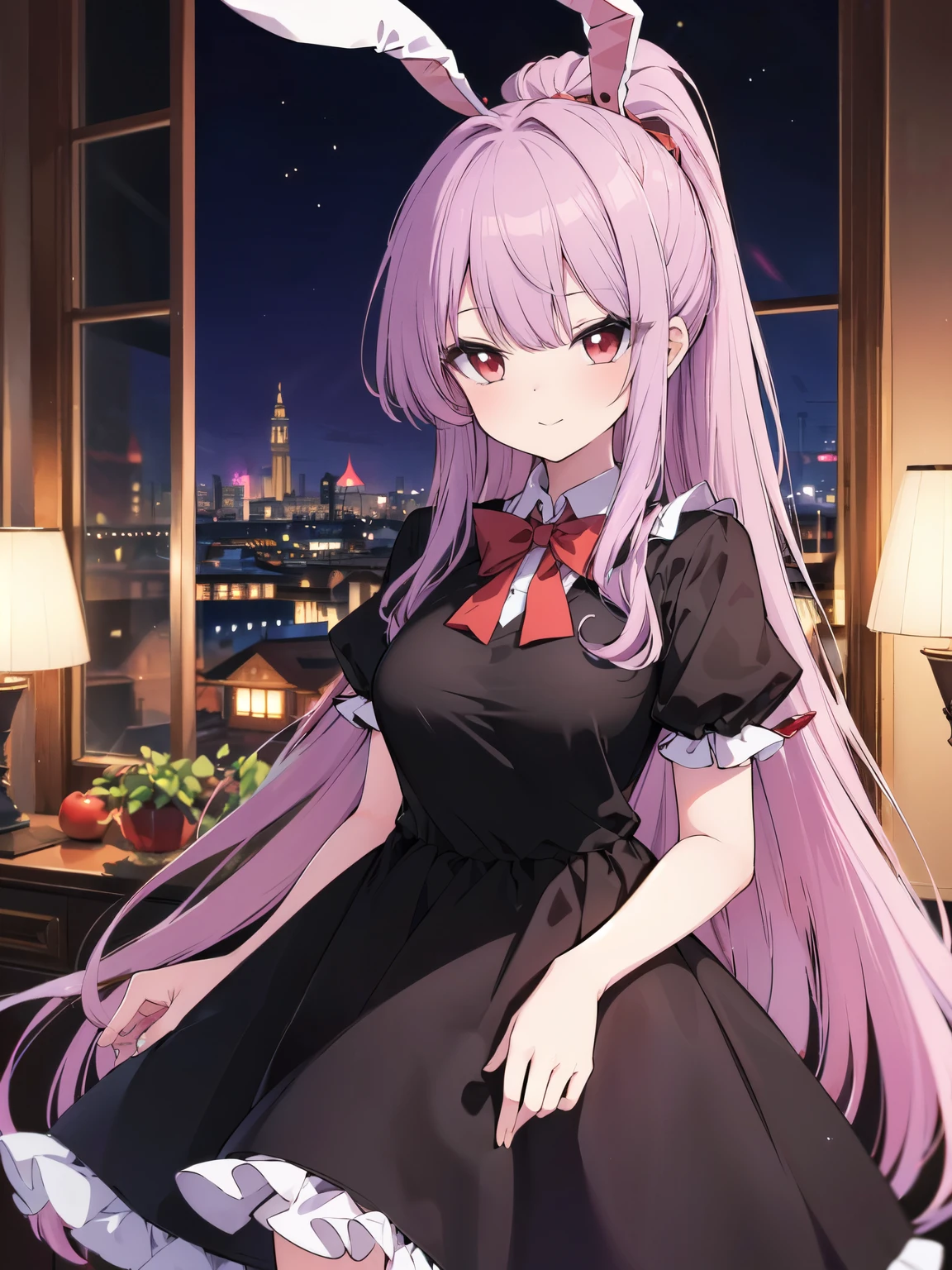 (light purple hair), long hair