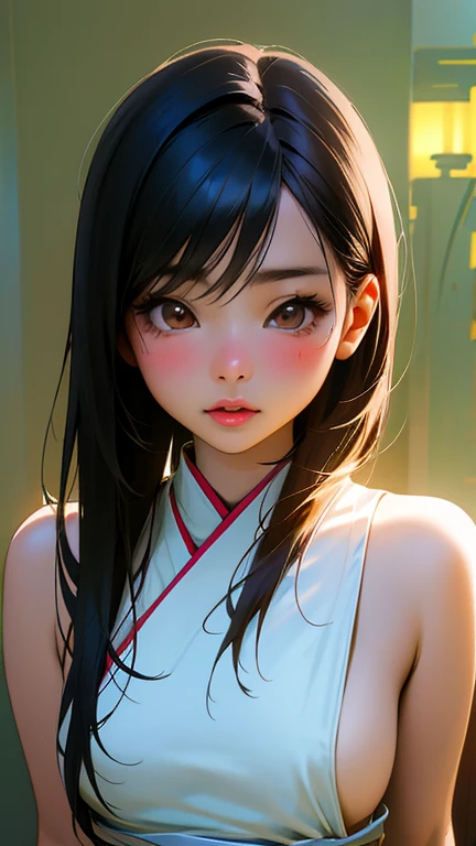 Close-up of a woman wearing revealing clothing,Yoshitomo Nara, Asia girl, Japanese Models, beautiful Asia girl, Realistic young photo idol, Young and thin photo idol, Asia, Young sexy photo idol, Japanese Goddess, Sexy Girls, Young and beautiful gravure idol, Beautiful Chinese model, Asia hyperdetailed