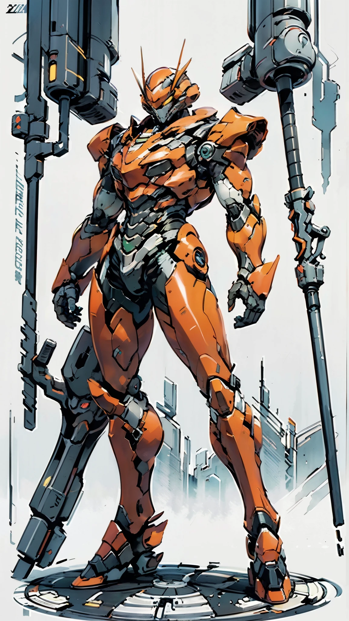 A man wearing a full-face helmet, a fantasy-style biotech armored combat suit, green eyes, (a composite layered chest armor), fully enclosed shoulder guards, matching arm and leg guards, the belt is adorned with fangs biting into orbs, (the color scheme is primarily black with red accents), the design balances heavy with agility, a high-tech bio-mecha armor, (Armor Concept Inspired by Bat, stand on the top of a skyscraper in a futuristic sci-fi city), this character embodies a finely crafted fantasy-surreal style armored hero in anime style, exquisite and mature manga art style, (element, plasma, energy, the armor glows), ((male:1.5)), metallic, real texture material, dramatic, high definition, best quality, highres, ultra-detailed, ultra-fine painting, extremely delicate, professional, perfect body proportions, golden ratio, anatomically correct, symmetrical face, extremely detailed eyes and face, high quality eyes, creativity, RAW photo, UHD, 32k, Natural light, cinematic lighting, masterpiece-anatomy-perfect, masterpiece:1.5