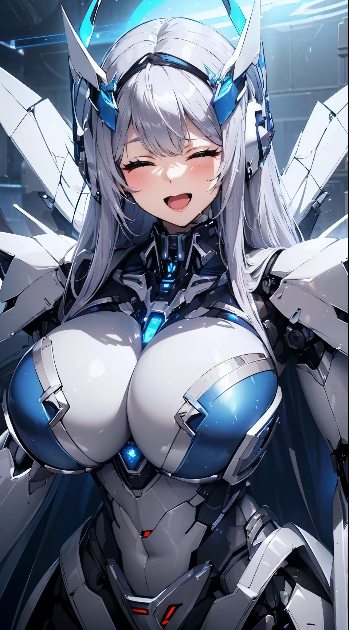 close your eyes、Laughing with your mouth open