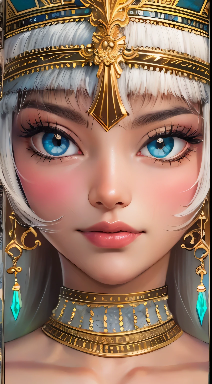 (UHD, retina, masterpiece, ccurate, anatomically correct, textured skin, super detail, high details, high quality, best quality, highres, 1080P, HD, 4K, 8k, 16k), (beautiful detailed eyes, beautiful detailed lips, extremely detailed eyes and face), studio lighting, physically-based rendering, vivid colors, (big tits, super big tits, super extra big , glamorous body), (thief:1.5), (portrait, blonde hair, shiny hair, shiny skin), (dusk sky, bokeh), (tilt your head to the side:1.5), eye reflection, (blush, smile, tanned skin, cleopatra:1.5),