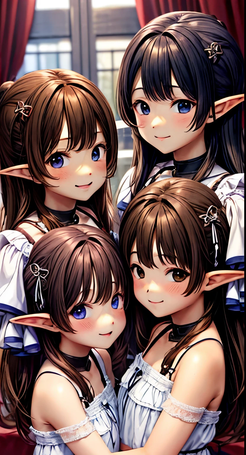 ((Brown Skin)))Elf 、girl(((twin sisters)))、((Odd Eye))、、girl二人 