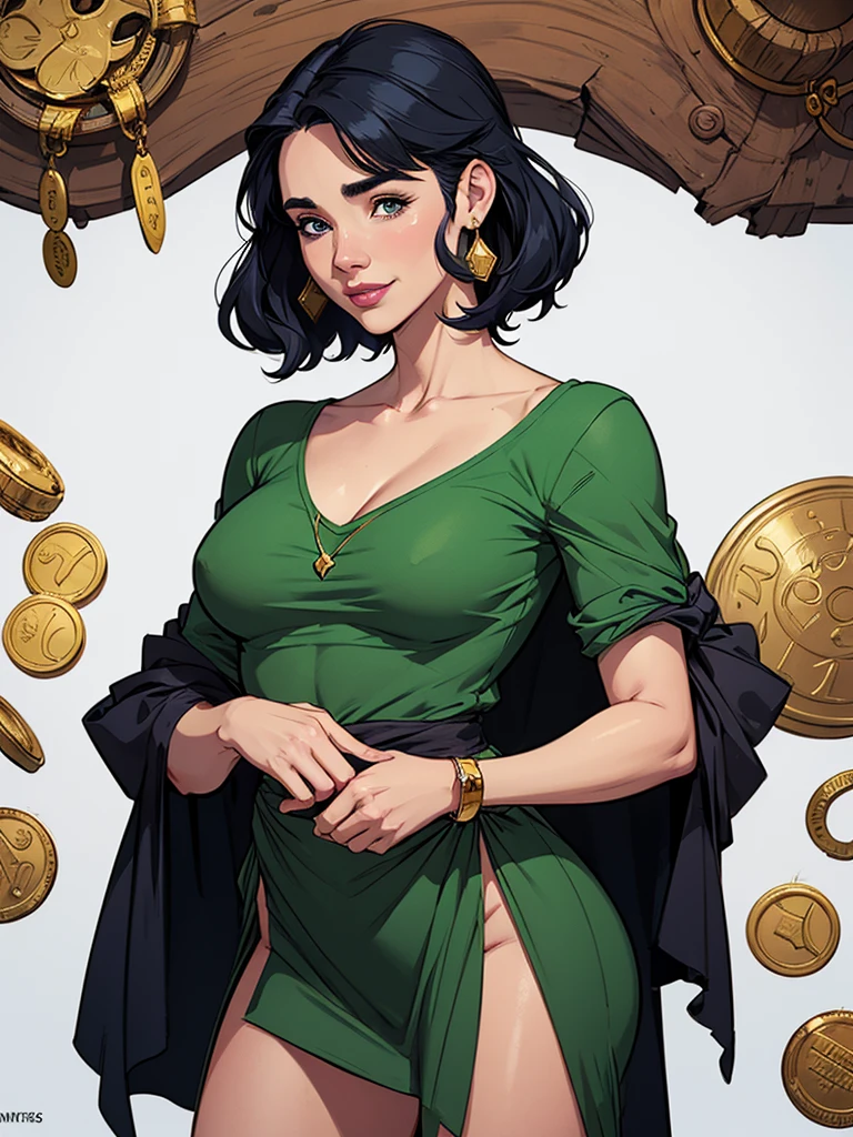Com um dragão Ennifer Connelly, very long to the waist and half curly with bangs, seios pequenos, olhos grandes com um brilho apaixonado, olhos verdes mel, Um lindo sorriso, vestindo uma camiseta preta longa com um terno feminino verde e jeans, in a serious and sweet comic-style pose, alta qualidade Jennifer Connelly personagem mulher estilo Jennifer Connelly com marcas de guerras Imagem de desenho animado de uma mulher .Ilustra??o estilo desenho animado, estilo de arte dos desenhos animados, estilo de arte dos desenhos animados, digital illustration style, estilo atompunk projeto de pessoaagens altamente detalhado, arte digital detalhada coragem, Forest fan art, Design de personagens de retrato, beautiful digital illustration, retrato de alta qualidade, Arte em quadrinhos, mulher jovem cabelo com transas lindas . Queen Anna by Jennifer Connelly lined eyes Medium large bust and wonderful sexy clothes. image expression of sexual desire from waist to head illustration Queen Anne of Arendelle atompunk style Fallout 4 style pose playboy magazine sensual witch Character cartoon style facial expression happy beautiful smile and six medium small portrait mode waist up with lots of gold around her other stones portrait precious mode waist up queen of the south Jennifer Connelly GTA scenery dominatrix gold coins chest with jewelry with her boyfriend, um homem com barba preta, armado com um estilo militar, Jennifer Connelly Turnaround sheet Creates multiple images in different poses of the same cartoon character:1.2), Woman from Southern Brazil Drawing Art Gaucho Artline white background woman Cartoon image of a woman , roupas sensuais , garota Personagens GTA estilo artgerm femininas Yvonne Strahovski estilo de desenho garota,, pequeno, Shy, bunda grande, catholic nun outfit , dynamic pose, Quente, soft or colored lips, fundo simples, perfect hands, anatomia perfeita, Apoie-se no estilo cartoon de Jennifer Connelly