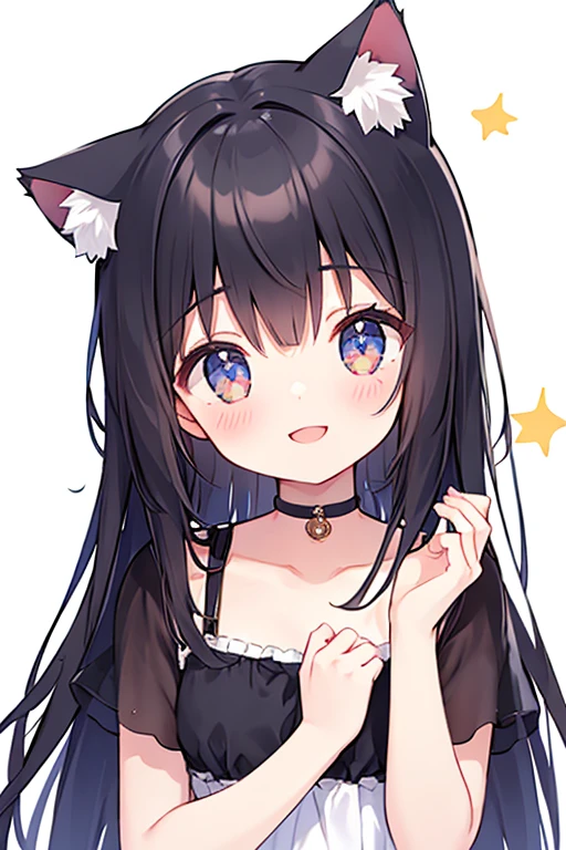 ((masterpiece, high quality, High resolution, 8k, 4K)), whole body, Light background, Cute Background, ((Are standing)),
Blake Cat ears grace her head,
The girl&#39;s heart is filled with joy and soars,
With a cute look, Shining Eyes,
Simple Background, dream-like.
BREAK Happiness is depicted in every line,
Cat ears make you look more attractive,
Simple Background, Gentle colors,
Where her brilliant spirit is clearly visible.
BREAK Sparkling Smile, Like the stars above,
Cat ears that represent innocence and love,
In the embrace of art, Pure portrait,
Girl&#39;s Joy, Endure forever.