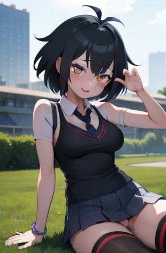(masterpiece),best quality, expressive eyes, perfect face,w sitting, w sitting on ground, legs on ground, 1girl,
big breast, H-cup, good breast, crossing arms, beautiful, gorgeous,character,
girls,
spider-man,peniparker ropa apretada