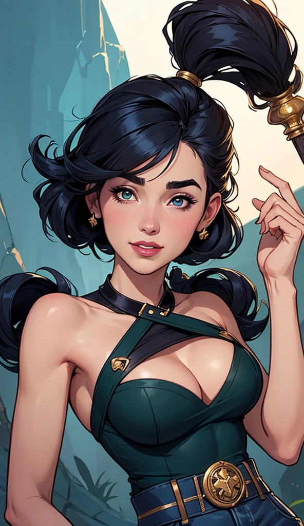 Xena princess warrior portrait mode sensual sesys style Cartoon style digital illustration together boyfriends Cartoon style character portrait mode Character cartoon style facial expression happy beautiful smile and six medium small portrait mode waist up