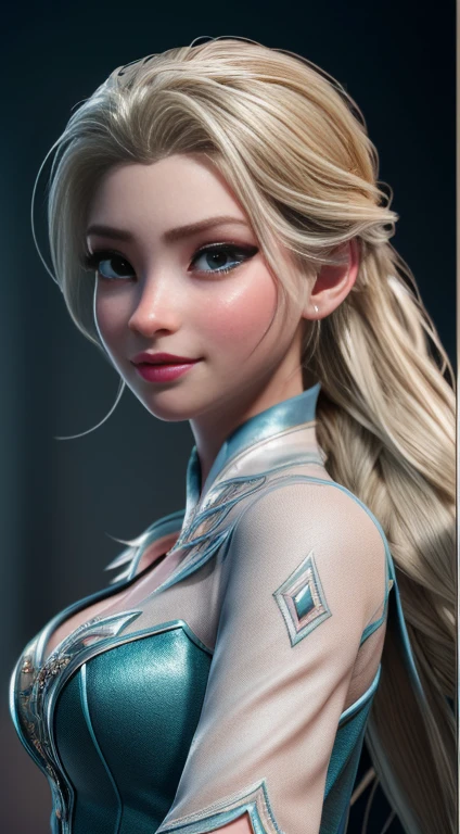 Highly detailed CG unity 8k wallpaper, style shot, complex, high detail, dramatic, highest quality movie still image, very detailed, masterpiece, best quality, character design, Elsa, Elsa from Frozen, (( Dark style)), realistic ultra-detailed rendering style, natural light, sharp character design, (hard focus, 8k), (((natural skin texture))), 8k textures, soft cinematic lighting, adobe lightroom, dark room, hdr, Sophisticated, Elegant, Rich Detail, Sharp Focuilm Look) )), Soothing Tones, Detail Frenzy, Intricate Detail, Super Detail, Low Contrast, Soft Film Lighting, Dull Colors, Exposure Blending, HDR, Fade, 35mm, f/1.4, ISO, f16, 25 sec.