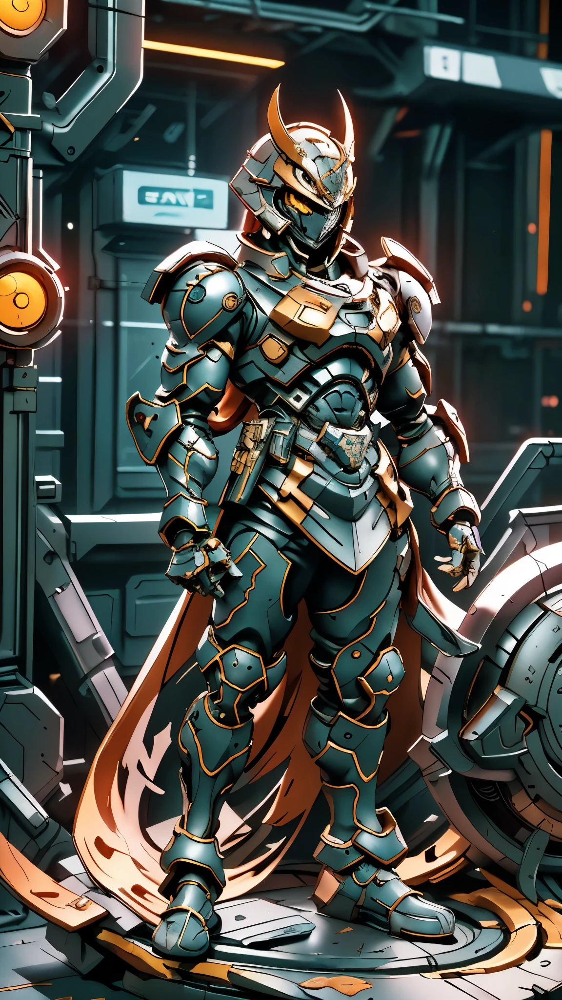 A man wearing a full-face helmet, a fantasy-style biotech armored combat suit, green eyes, (a composite layered chest armor), fully enclosed shoulder guards, matching arm and leg guards, the belt is adorned with fangs biting into gem, (the color scheme is primarily black with red accents), the design balances heavy with agility, a high-tech bio-mecha armor, (Armor Concept Inspired by Godzilla, stand on the top of a skyscraper in a futuristic sci-fi city), this character embodies a finely crafted fantasy-surreal style armored hero in anime style, exquisite and mature manga art style, (element, plasma, energy, the armor glows), ((male:1.5)), metallic, real texture material, dramatic, high definition, best quality, highres, ultra-detailed, ultra-fine painting, extremely delicate, professional, perfect body proportions, golden ratio, anatomically correct, symmetrical face, extremely detailed eyes and face, high quality eyes, creativity, RAW photo, UHD, 32k, Natural light, cinematic lighting, masterpiece-anatomy-perfect, masterpiece:1.5