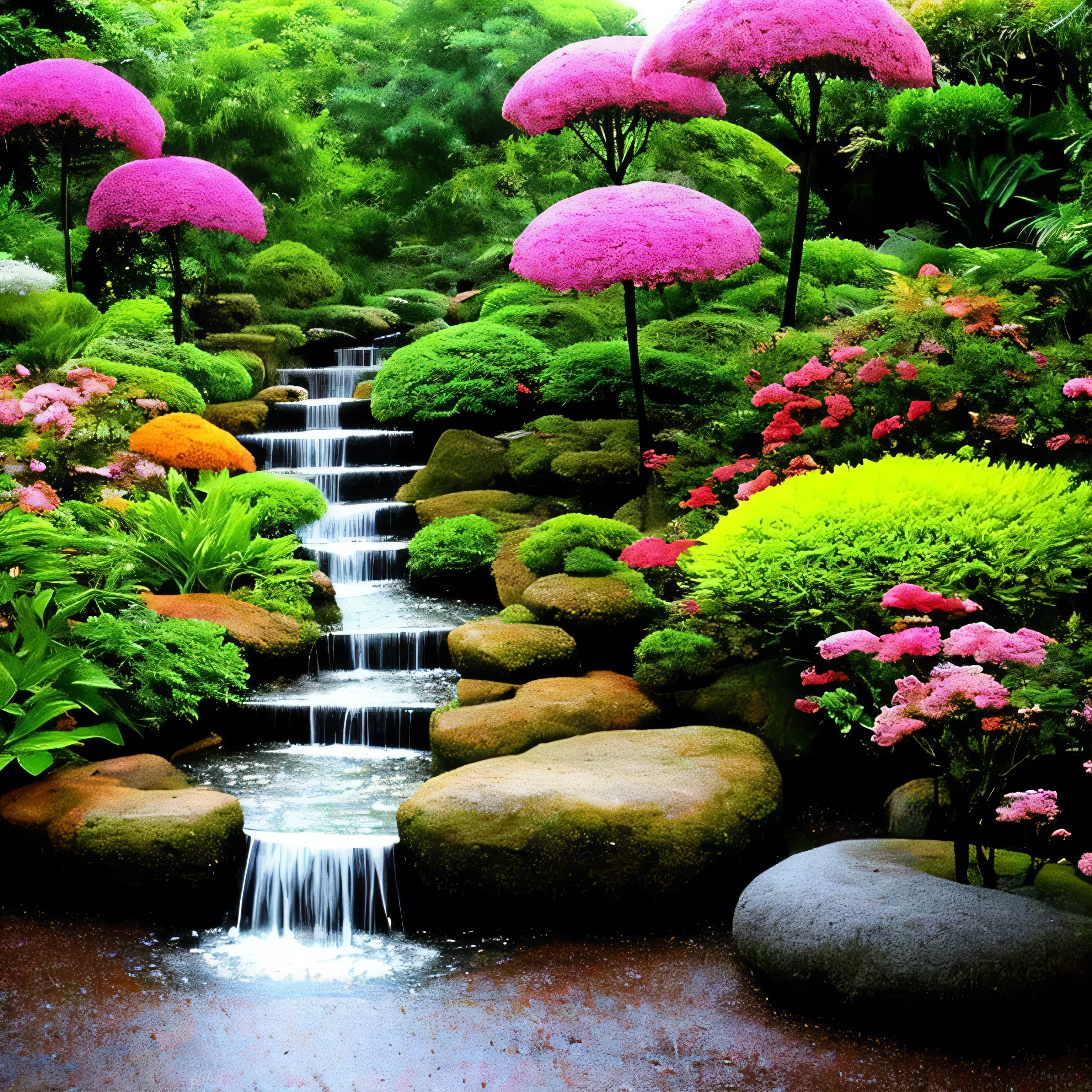 rain、rain、rain、Mystical world Zen garden Dazzling clouds Gently flowing water Colorful flowers Colorful butterflies Fresh air Symphony of nature Perfect harmony Magical beauty Enchanting melodies Heavenly harmony Calming colors Paradise Serenity of nirvana Mystical aura Dreamy environment Waterfall Angels Pure bliss Divine presence Magical aura Eternal symphony of peace and happiness ，