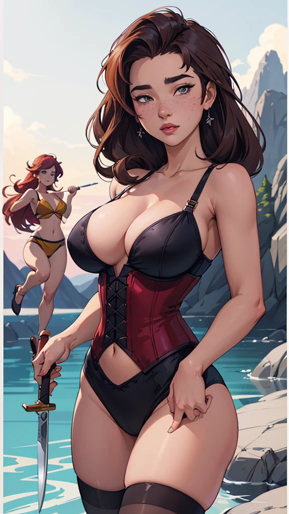 Beautiful portrait mode pose Cartoon character in dynamic pose two women together with freckles on their faces Disney princess Queen Anna of Arendelle with 1,60cm on the left and together with a symmetrical body and beautiful breasts, corpo bem definido, delicado e sensual, estilo de desenho animado, digital illustration Portrait mode a close up of two women Cartoon style digital illustration in bikinis in front of a mountain, artegerm e lois van baarle, artegerm e atey ghailan, modelo uniforme | artegerm, artegerm e Genzoman, artegerm comic, como visto em artegerm, artegerm e wlop, artegerm and rossdraws style digital illustration cartoon style Cartoon image of a woman , roupas sensuais , garota super fofa, authoritative would be facial expressionIllustrate??o estilo desenho animado, estilo de arte dos desenhos animados, estilo de arte dos desenhos animados, digital illustration style, there is a woman in a corset and stockings holding a knife, alena aenami and artegerm, range murata and artegerm, extremely detailed artegerm, artegerm and ilya kushinov, even model | artegerm, ilya kuvshinov and artegerm, artegerm style, artegerm and rossdraws