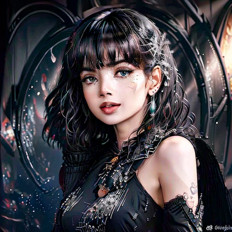 (best quality,4k,highres,masterpiece:1.2),ultra-detailed,realistic,beautiful detailed eyes,beautiful detailed lips,a cute witch dressed in billowing sheer black,(magical,translucent) fabric flowing in the wind,captivating smile,longeyelashes,extremely detailed eyes and face,tattoos covering her arms and legs,delicate intricate patterns,(colorful,vibrant) enchanted aura surrounding her,casting a spell of love on the viewer,glowing magical symbols floating in the air,spellbinding charm and elegance,background filled with shimmering stars,moonlit night sky,portraits,witchcraft,witch,horror