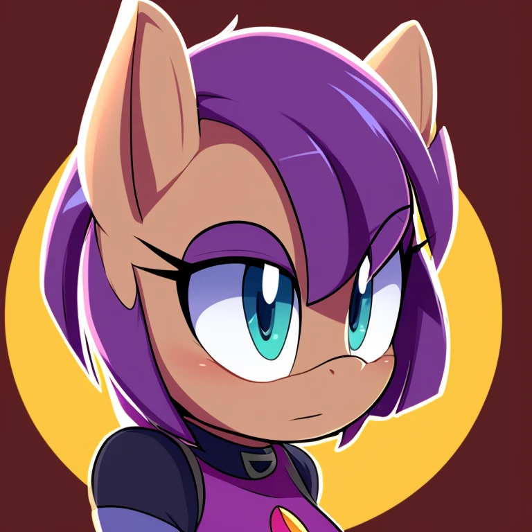 pony, score_9, rating_safe, raven from teen titans, portrait, solo, purple hair