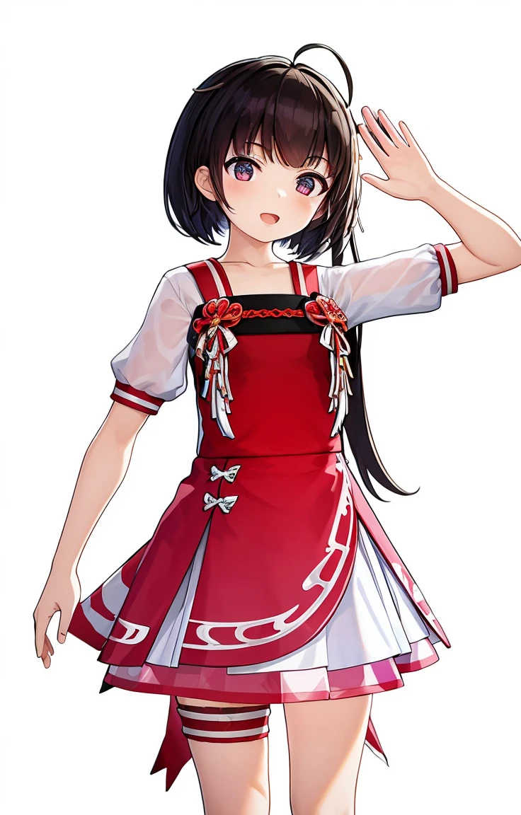 An anime-style Japanese girl wearing an apron over her naked body