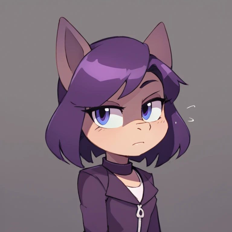 pony, score_9, rating_safe, raven from  titans, portrait, solo, purple hair